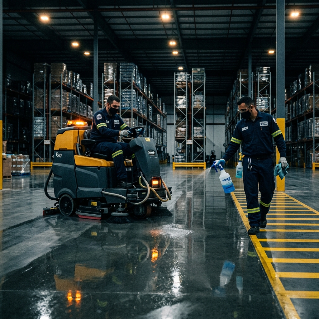 Equipo profesional de limpieza industrial